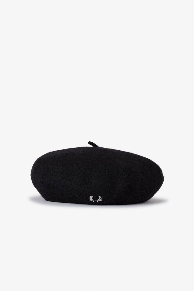 Black Fred Perry Beret Women\'s Hats | PH 1837FDNM